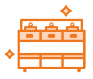 Orange stove